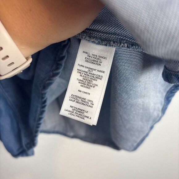 Vineyard Vines Girls Small Blue Tencel Sleeveless Dress - Picture 3 of 7